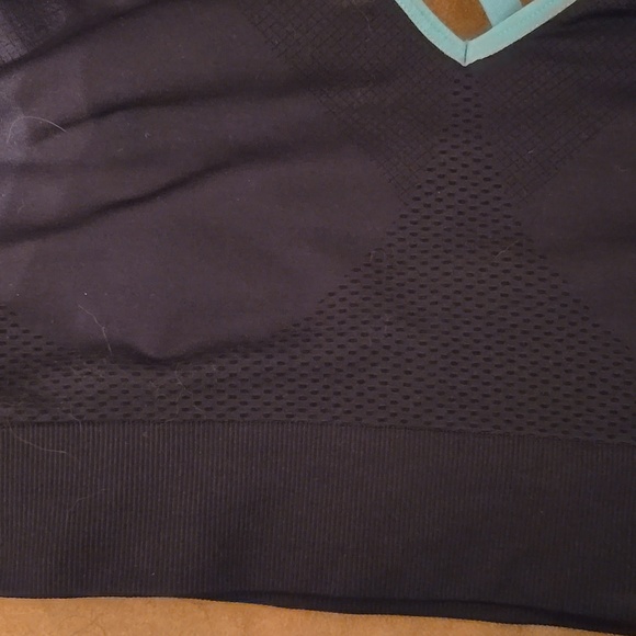 Knitwear Sports Bra, Black and Teal, XL - Picture 4 of 5